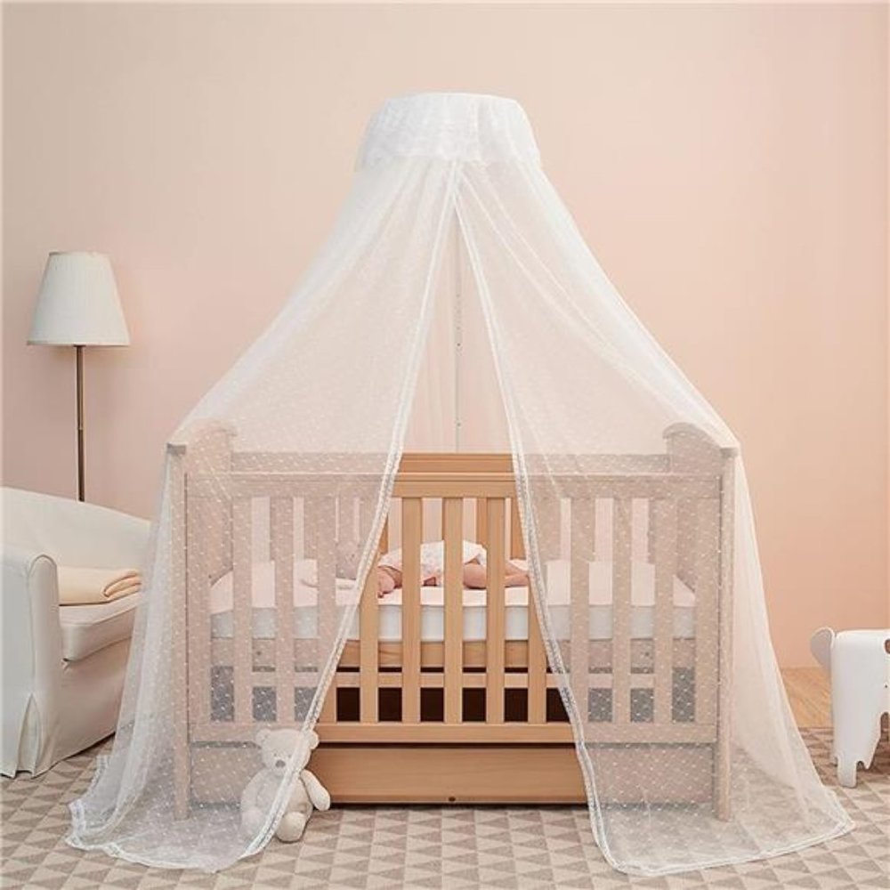 Baby Bed Canopy with Adjustable Clipon Stand Baby Crib Cot Net Tent Hanging Dome